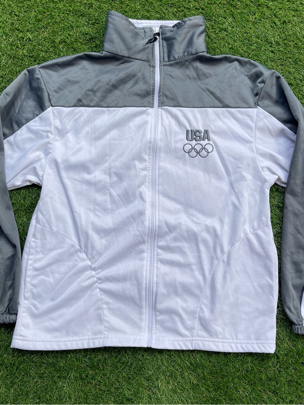 SAS White and Gray USA Olympic Zip Jacket